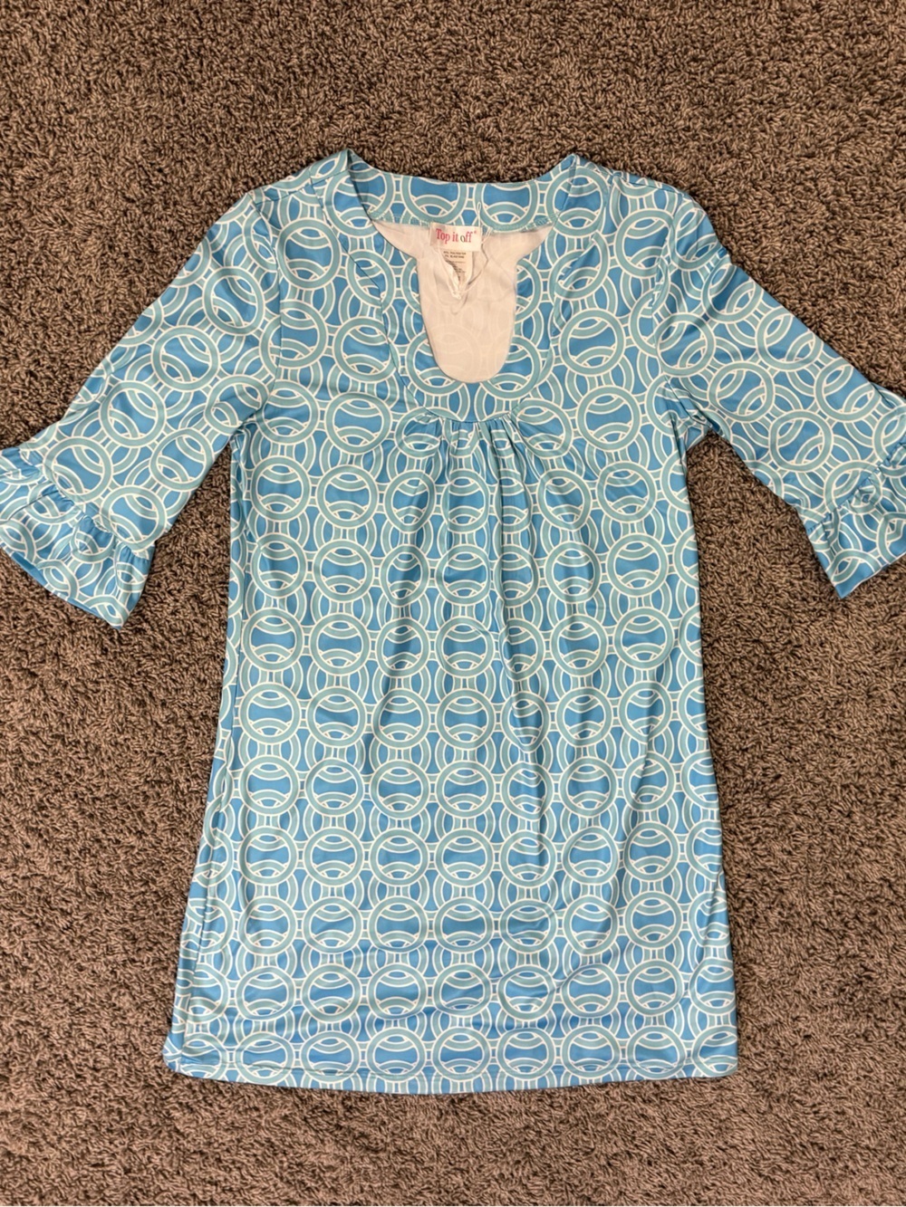 Top It Off Blue Patterned shift dress - Picture 1 of 5